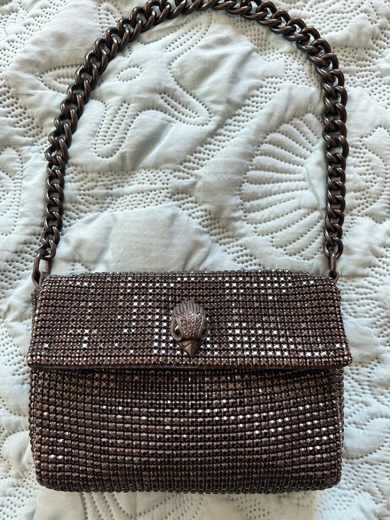 Kurt Geiger Handbags - Kurt Geiger Party Shoulder Bag Mesh Black Crystals with Chain Strap. EUC